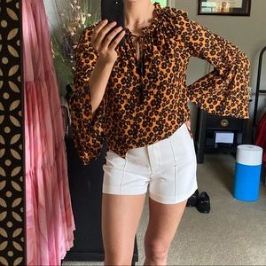 KOBI HALPERIN SILK ORANGE FLORAL BELLSLEEVE BLOUSE